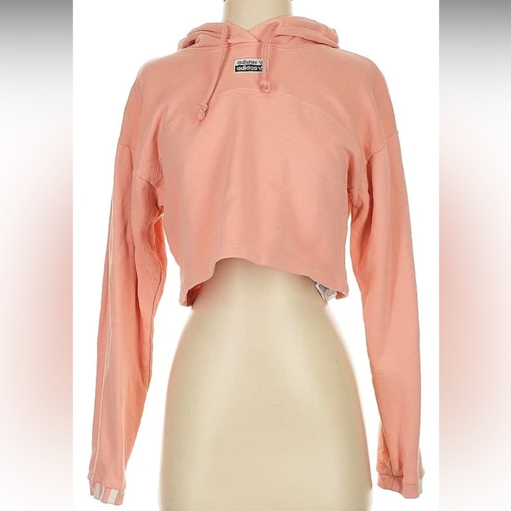 Adidas Women's Soft Pink Cropped Sweatshirt